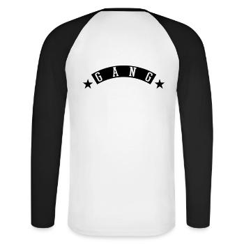 Gang - T-shirt baseball manches longues Homme - blanc/noir - Dos - Nik (191cm)