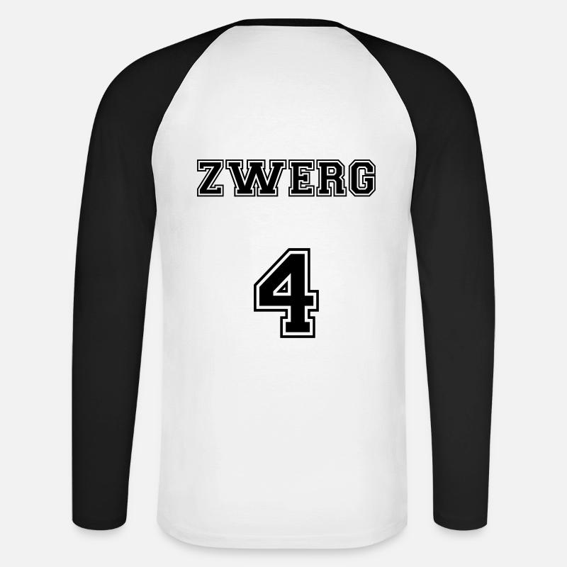  Zwerg 4 - Unisex Baseballshirt langarm - Weiß/Schwarz