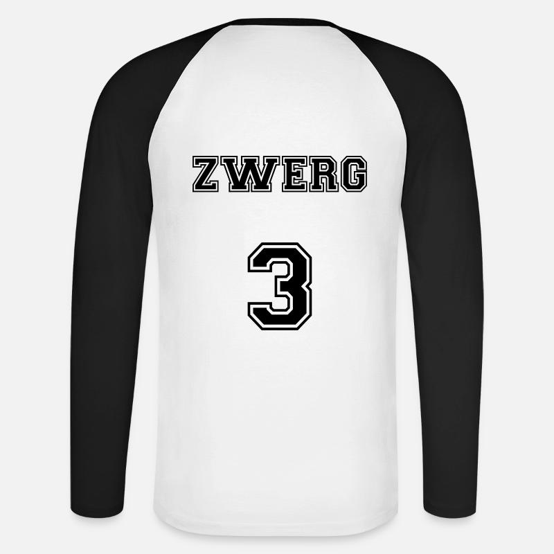  Zwerg 3 - Unisex Baseballshirt langarm - Weiß/Schwarz