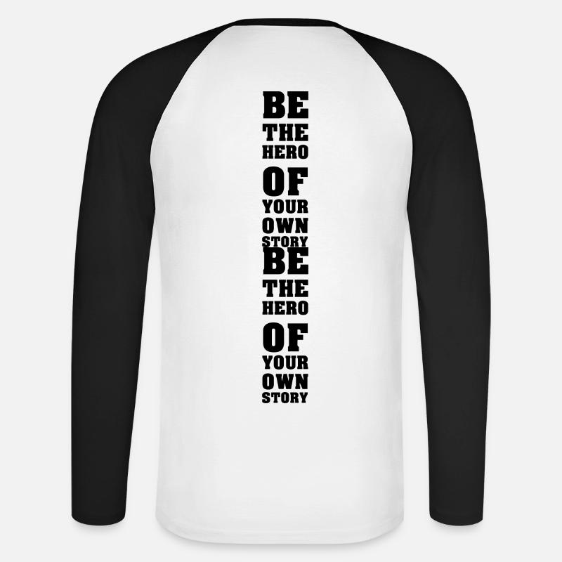 Held deiner Geschichte - Unisex Baseballshirt langarm - Weiß/Schwarz