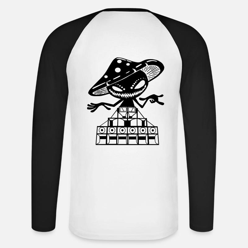 psylosoundsystem small - Unisex Baseballshirt langarm - Weiß/Schwarz