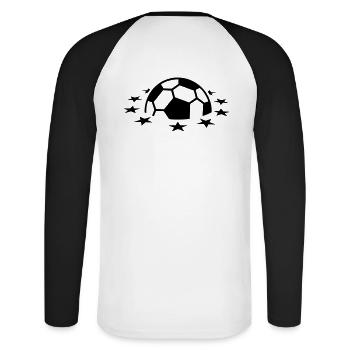 Planète Football / planète de football (1c) - T-shirt baseball manches longues Homme - blanc/noir - Dos - Nik (191cm)