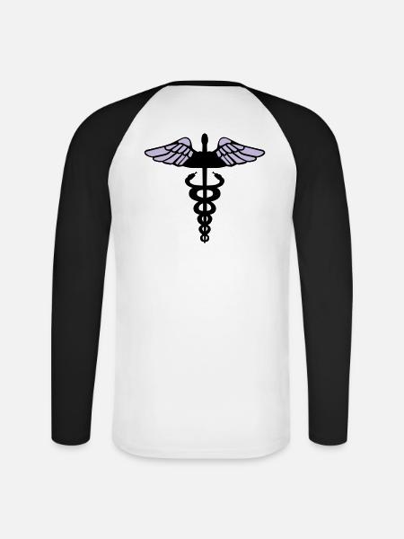 Caduceus - Unisex Baseballshirt langarm - Weiß/Schwarz