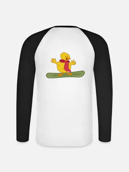 snowboarder "freestyle-snowboard-chick" - Unisex Baseballshirt langarm - Weiß/Schwarz