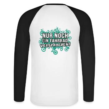 fahrrad bike gravelbike fahrradsammlung bikologe - Unisex Baseballshirt langarm - Weiß/Schwarz - Hinten - Nik (191cm)