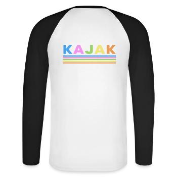 Kajak Wildwasser Kayak Paddelboot - Unisex Baseballshirt langarm - Weiß/Schwarz - Hinten - Nik (191cm)