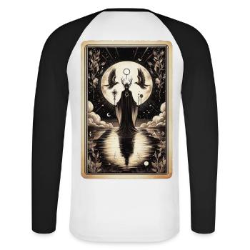 Night Queen Mystic Circle - Unisex Long Sleeve Baseball T-Shirt - white/black - Back - Nik (191cm)
