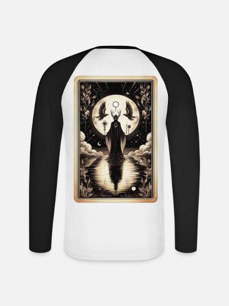 Night Queen Mystic Circle - Unisex Long Sleeve Baseball T-Shirt - white/black