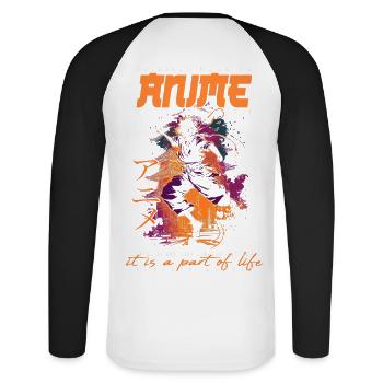 Homme d'anime - T-shirt baseball manches longues Homme - blanc/noir - Dos - Nik (191cm)