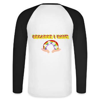 Neurodivergent Queen - Unisex Long Sleeve Baseball T-Shirt - white/black - Back - Nik (191cm)