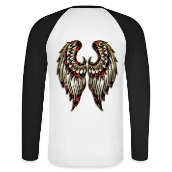 Angel Wings Angels Wings Little Angel Wing Fly - T-shirt baseball manches longues Homme - blanc/noir - Dos - Nik (191cm)