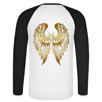 Angel Wings Angels Wings Little Angel Wing Fly - T-shirt baseball manches longues Homme - blanc/noir - Dos - Nik (191cm)