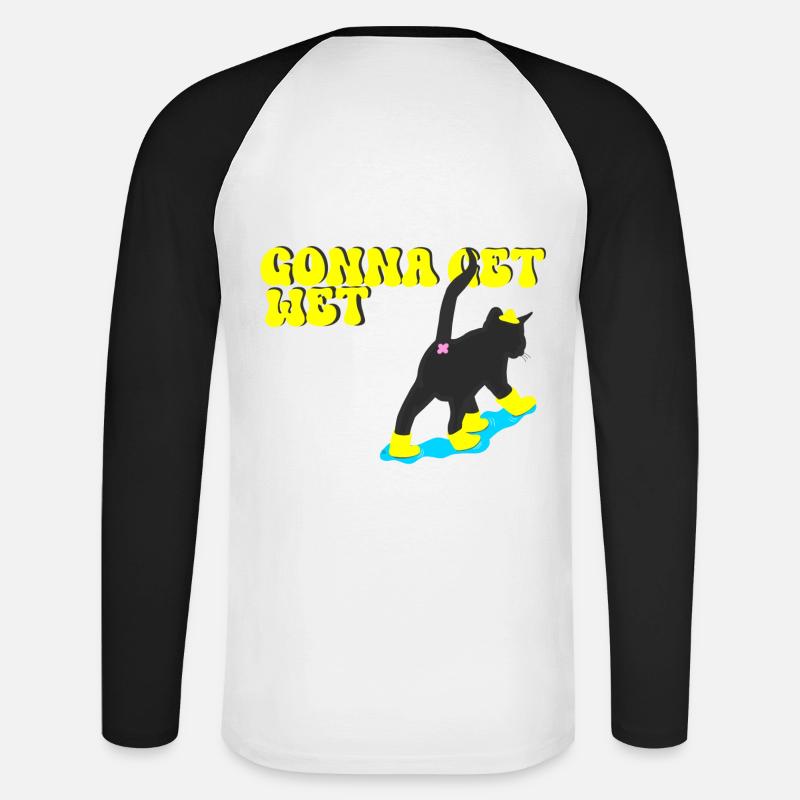 Let's get wet - Unisex Long Sleeve Baseball T-Shirt - white/black
