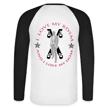 Cathédrale - T-shirt baseball manches longues Homme - blanc/noir - Dos - Nik (191cm)