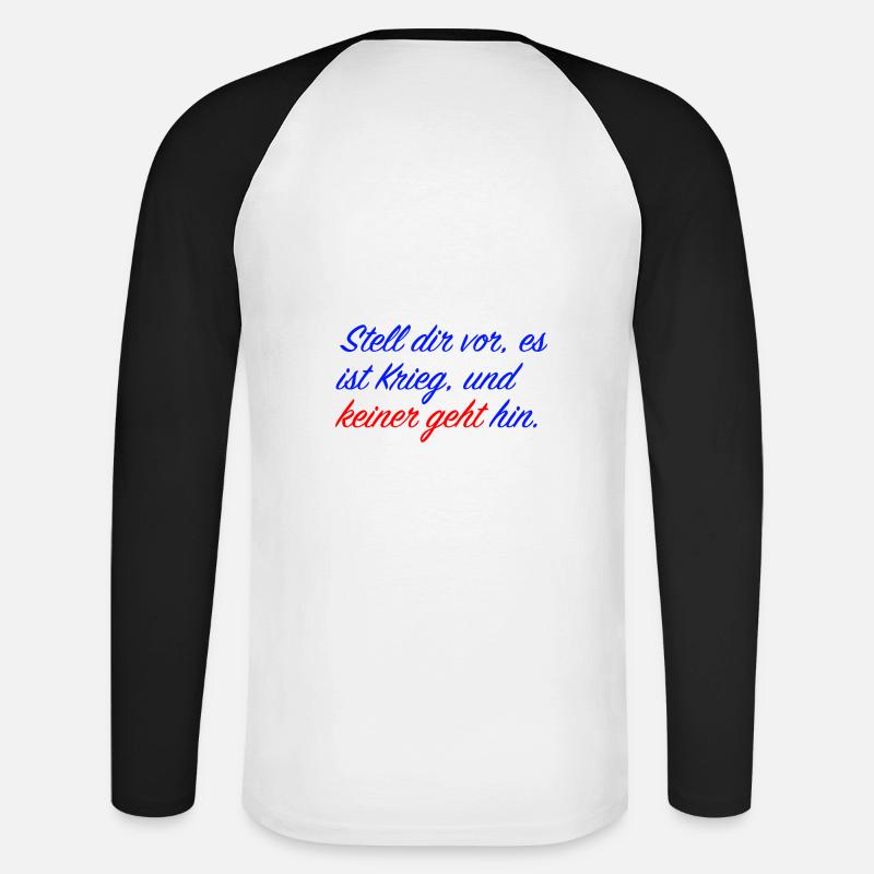 Stell dir vor - Unisex Baseballshirt langarm - Weiß/Schwarz