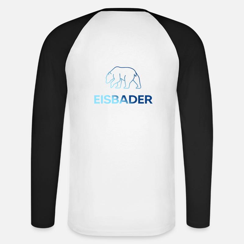 Eisbader Winterschwimmen arctic Eisschwimmer - Unisex Baseballshirt langarm - Weiß/Schwarz