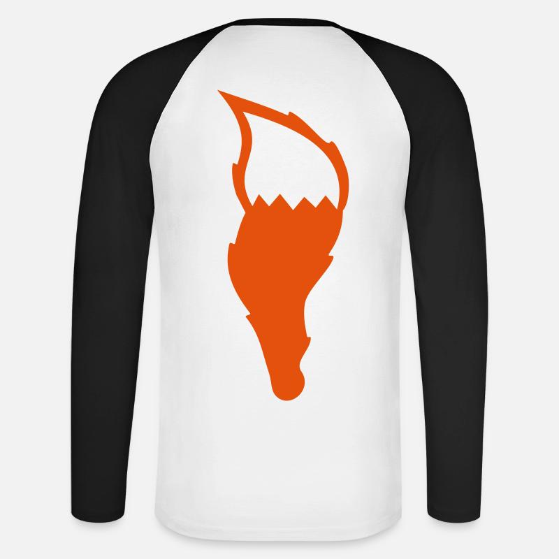 Fuchs Schwanz Geschenk Waldtier Geschenkidee - Unisex Baseballshirt langarm - Weiß/Schwarz
