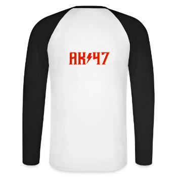 AK-47 - Unisex Long Sleeve Baseball T-Shirt - white/black - Back - Nik (191cm)