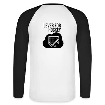 Vivre pour le hockey - T-shirt baseball manches longues Homme - blanc/noir - Dos - Nik (191cm)