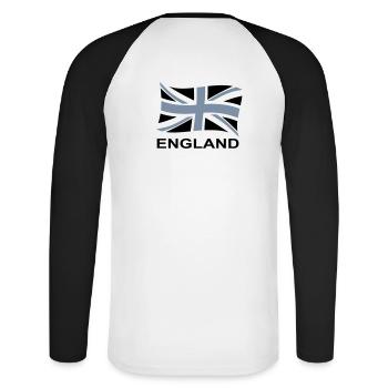 drapeau anglais 2 - T-shirt baseball manches longues Homme - blanc/noir - Dos - Nik (191cm)