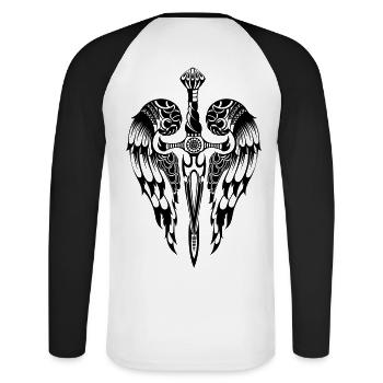 Angel Wings Angels Wings Little Angel Wing Fly - T-shirt baseball manches longues Homme - blanc/noir - Dos - Nik (191cm)