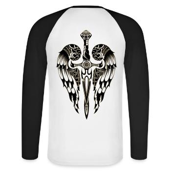 Angel Wings Angels Wings Little Angel Wing Fly - T-shirt baseball manches longues Homme - blanc/noir - Dos - Nik (191cm)