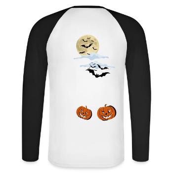 La veille d’Halloween - T-shirt baseball manches longues Homme - blanc/noir - Dos - Nik (191cm)