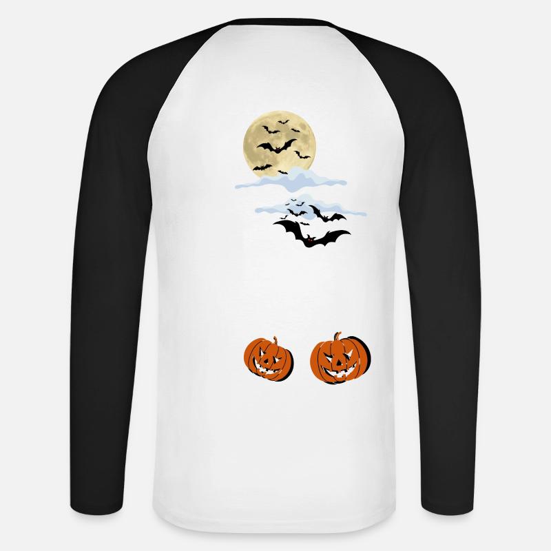 The night before Halloween - Unisex Baseballshirt langarm - Weiß/Schwarz
