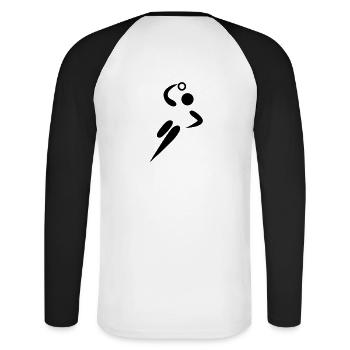 Handball Graphiste - T-shirt baseball manches longues Homme - blanc/noir - Dos - Nik (191cm)