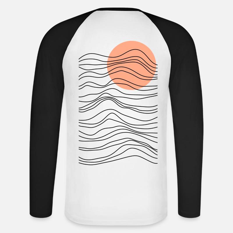 sunset. - Unisex Baseballshirt langarm - Weiß/Schwarz