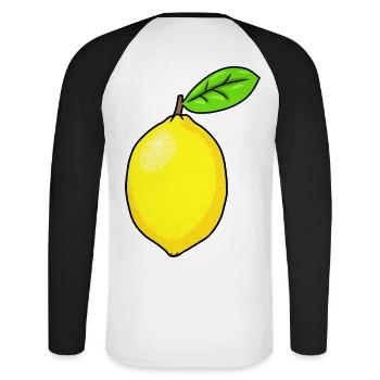 citron acide émotion émotion fruit citron - T-shirt baseball manches longues Homme - blanc/noir - Dos - Nik (191cm)