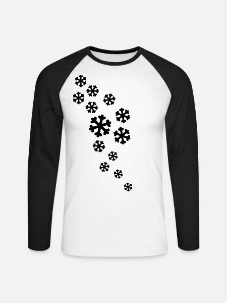 snow - Unisex Long Sleeve Baseball T-Shirt - white/black