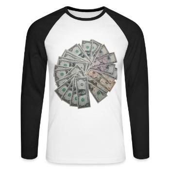 Argent argent - T-shirt baseball manches longues Homme - blanc/noir - Devant - Nik (191cm)