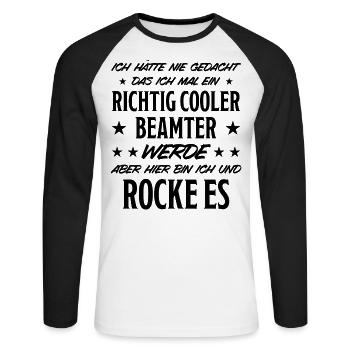 Beamter Lustiger Spruch Verbeamtung Büro Geschenk - Unisex Baseballshirt langarm - Weiß/Schwarz - Vorne - Nik (191cm)