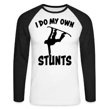 Snowboard Drôle de proverbe snowboarding cadeau - T-shirt baseball manches longues Homme - blanc/noir - Devant - Nik (191cm)