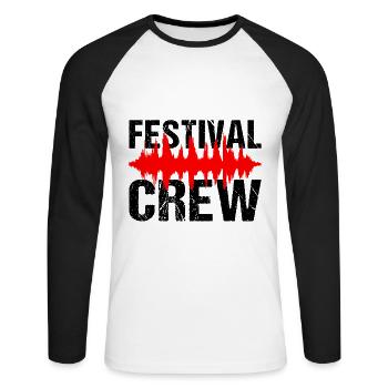 Festival Crew - Unisex Long Sleeve Baseball T-Shirt - white/black - Front - Nik (191cm)