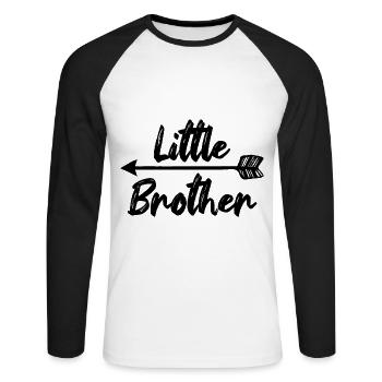 Petit Frère Frère Et sœurs du cœur du frère - T-shirt baseball manches longues Homme - blanc/noir - Devant - Nik (191cm)