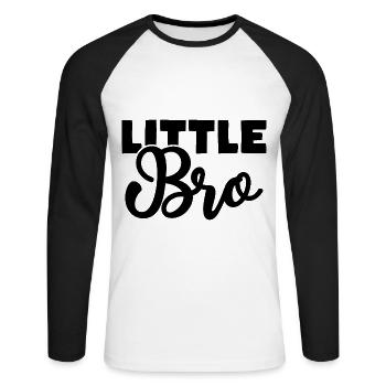 petit frère - T-shirt baseball manches longues Homme - blanc/noir - Devant - Nik (191cm)