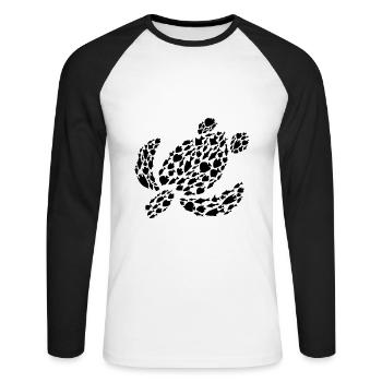Sea Turtle Sea Ocean Animals Turtle - Unisex Long Sleeve Baseball T-Shirt - white/black - Front - Nik (191cm)