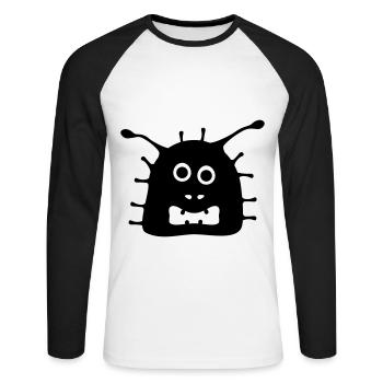 Covi the crazy corona virus - Unisex Long Sleeve Baseball T-Shirt - white/black - Front - Nik (191cm)