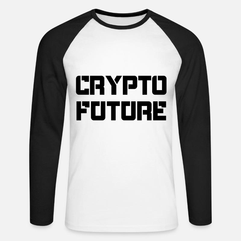CRYPTO FUTURE Kryptowährungen Trader - Unisex Baseballshirt langarm - Weiß/Schwarz