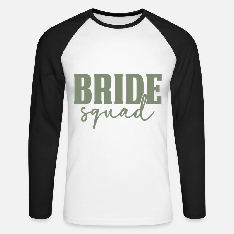 Bride Squad - Unisex Baseballshirt langarm - Weiß/Schwarz