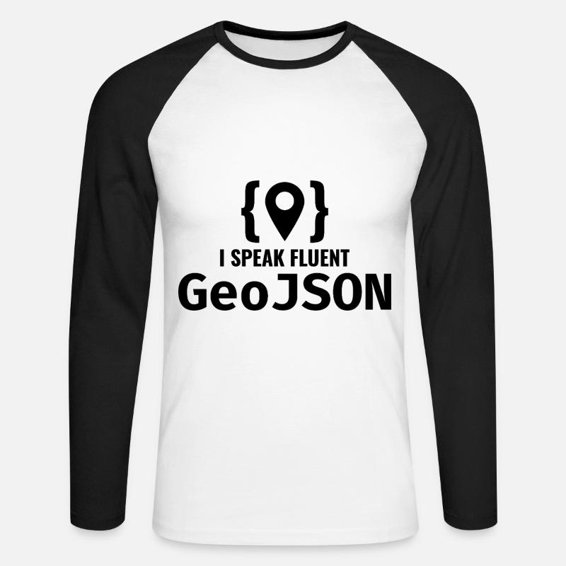 GeoJSON Entwickler Programmierer Programmierer GIS Mapping - Unisex Baseballshirt langarm - Weiß/Schwarz