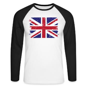Union Jack Vintage - T-shirt baseball manches longues Homme - blanc/noir - Devant - Nik (191cm)