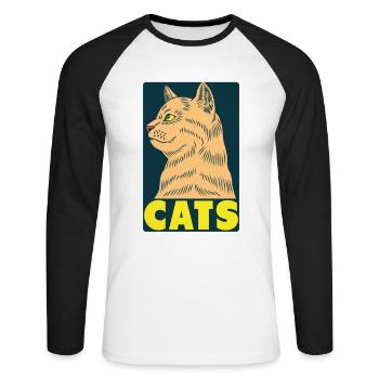 Cats Because People Suck - Cat Lovers Humor - Unisex Long Sleeve Baseball T-Shirt - white/black - Front - Nik (191cm)