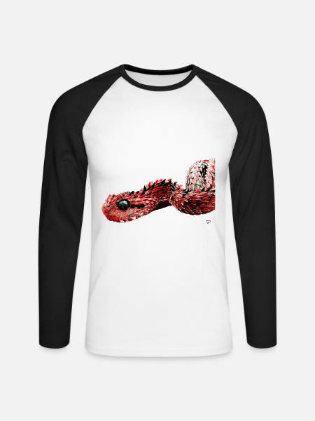 Caput Draconis - T-shirt baseball manches longues Homme - blanc/noir
