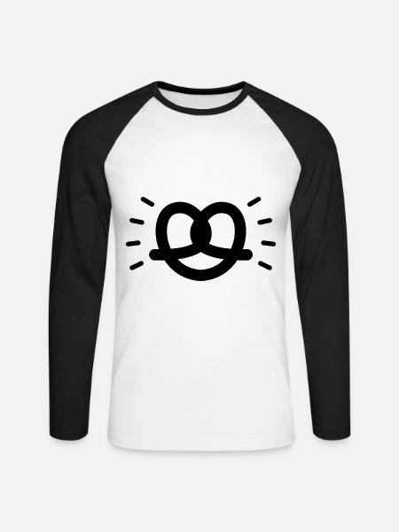 Brezel Festzelt Bierzelt Party - Unisex Baseballshirt langarm - Weiß/Schwarz