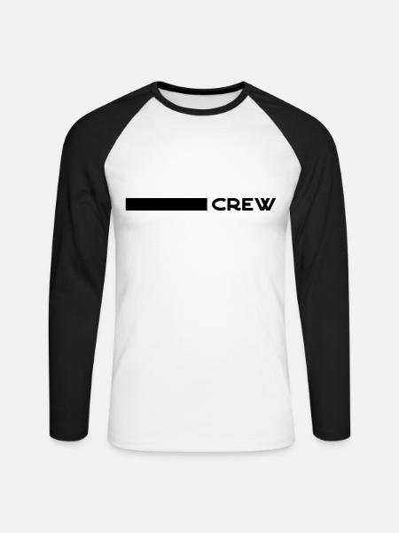 Crew Mannschaft Team - Unisex Long Sleeve Baseball T-Shirt - white/black