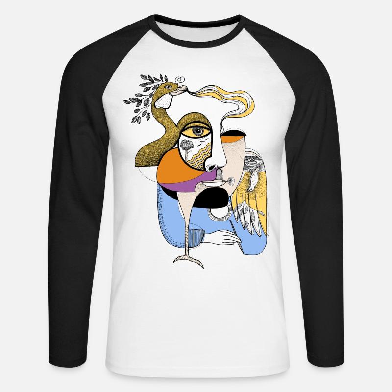 Fenix - Maglia da baseball a manica lunga da uomo - bianco/nero