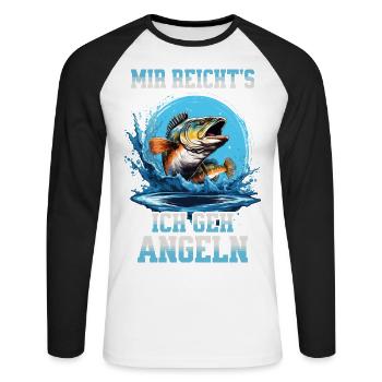 Fishing Angler Fish I've had enough, I'm going fishing - Unisex Long Sleeve Baseball T-Shirt - white/black - Front - Nik (191cm)